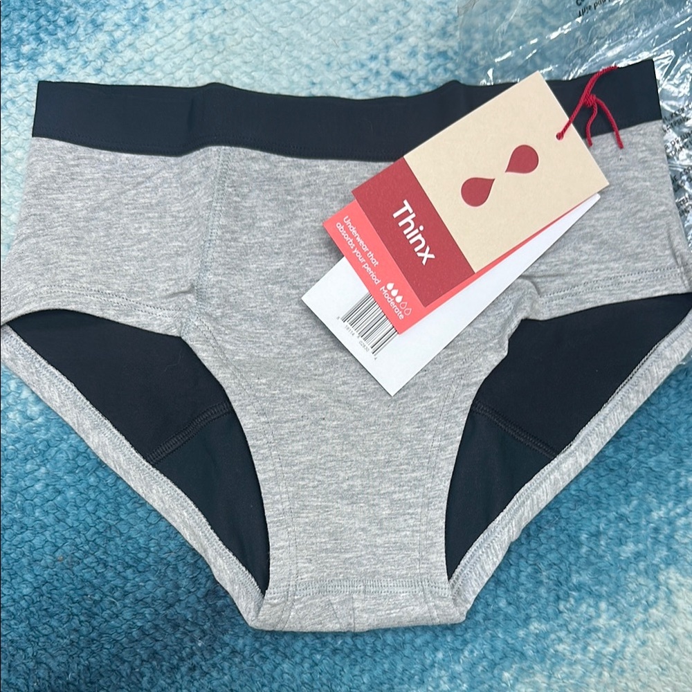 BNWT Thinx Heather Gray Briefs